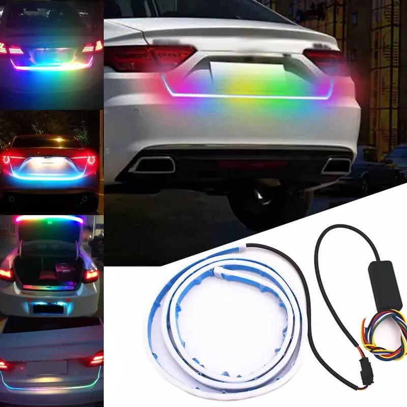 RGB Multi Color Car Signal Warning Strip Light, Car Rear Tail Box Dynamic Streamer Brake Turn Signal Led Lights RGB Multi Color Car Signal Warning Strip Light, Car Rear Tail Box Dynamic Streamer Brake Turn Signal Led Lights